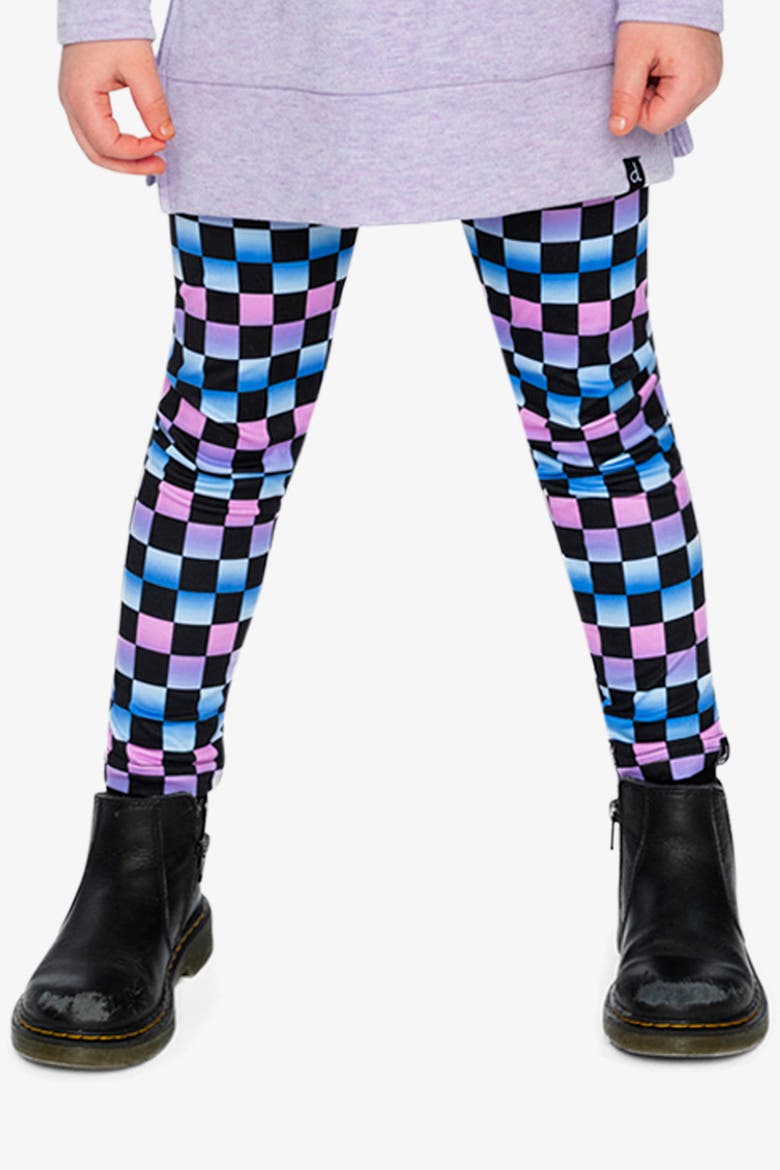 Checkered Stretch Jersey Leggings, Alternate, color, Black Checkered Print
