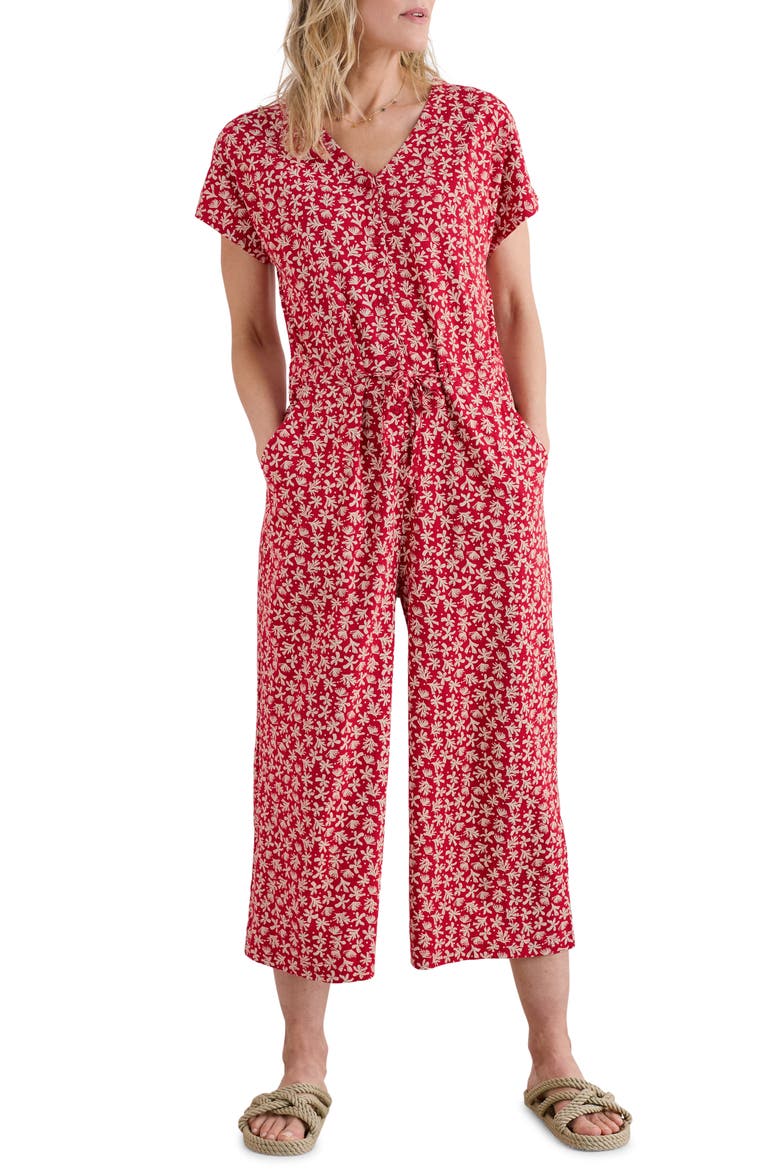 Rose Trellis Wide Leg Jumpsuit, Main, color, SALTWATER DITSY SCARLET