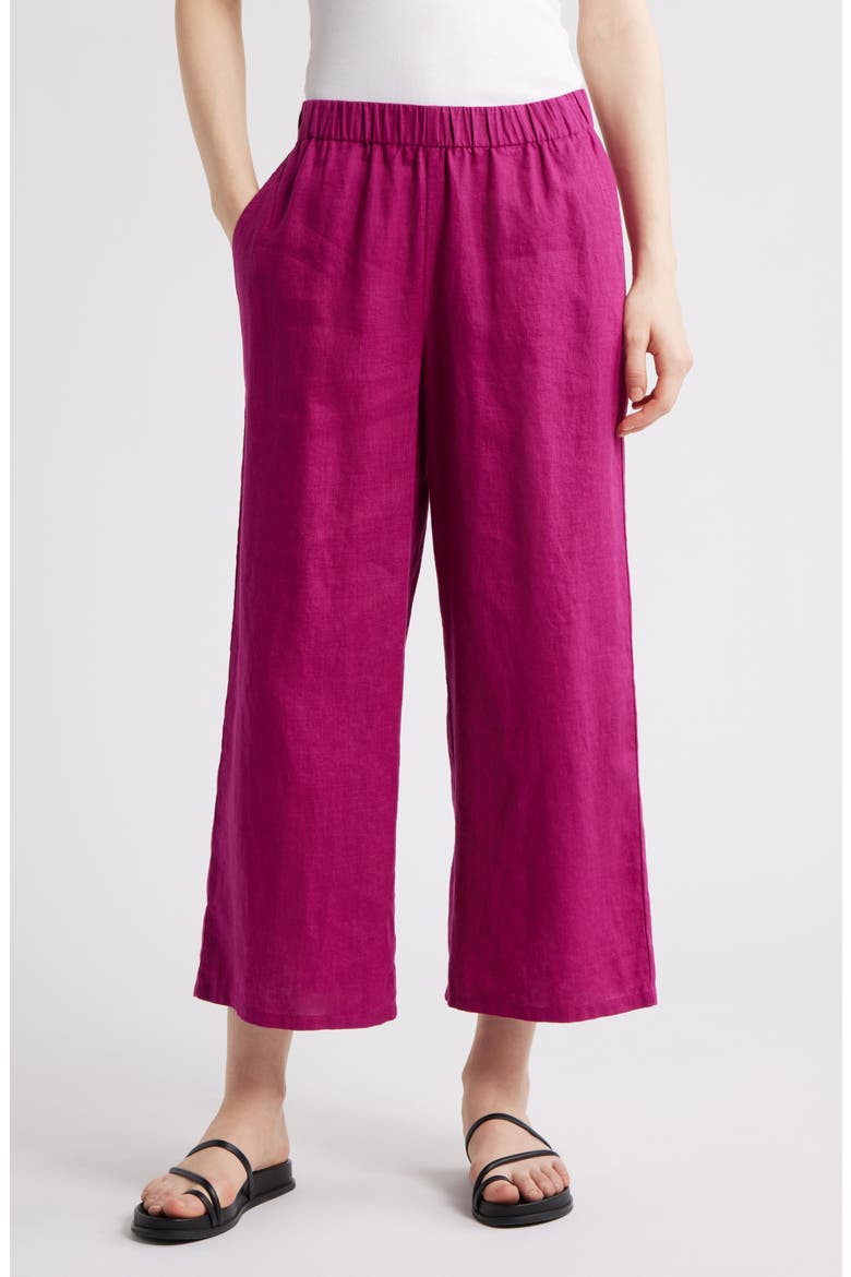 Organic Linen Crop Wide Leg Pants, Main, color, SNGRA