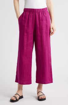 Eileen Fisher Organic Linen Crop Wide Leg Pants