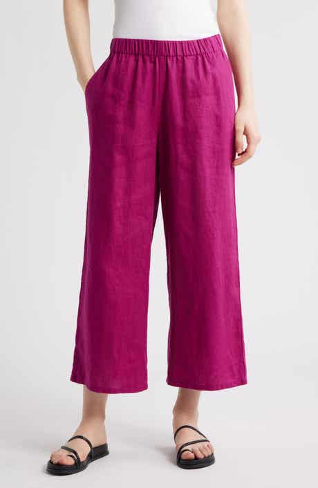 Eileen Fisher Organic Linen Crop Wide Leg Pants