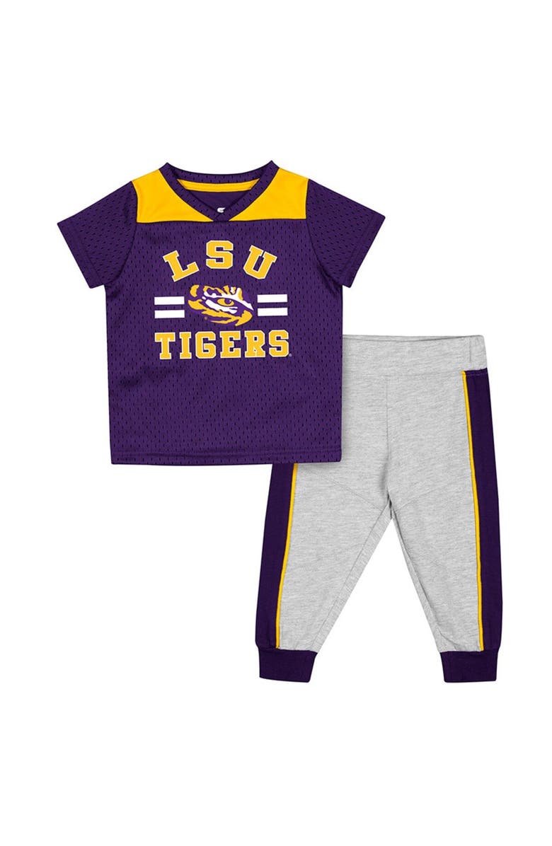 COLOSSEUM Infant Colosseum Purple/Heather Gray LSU Tigers Ka-Boot-It Jersey & Pants Set, Main, color, Purple