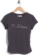 Madden Girl Obsessed Rhinestone Ruched Side T-shirt