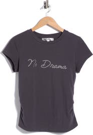 Madden Girl Obsessed Rhinestone Ruched Side T-shirt
