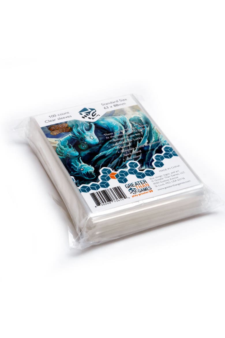100 Standard Size Clear Protective Card Sleeves, Main, color, Clear
