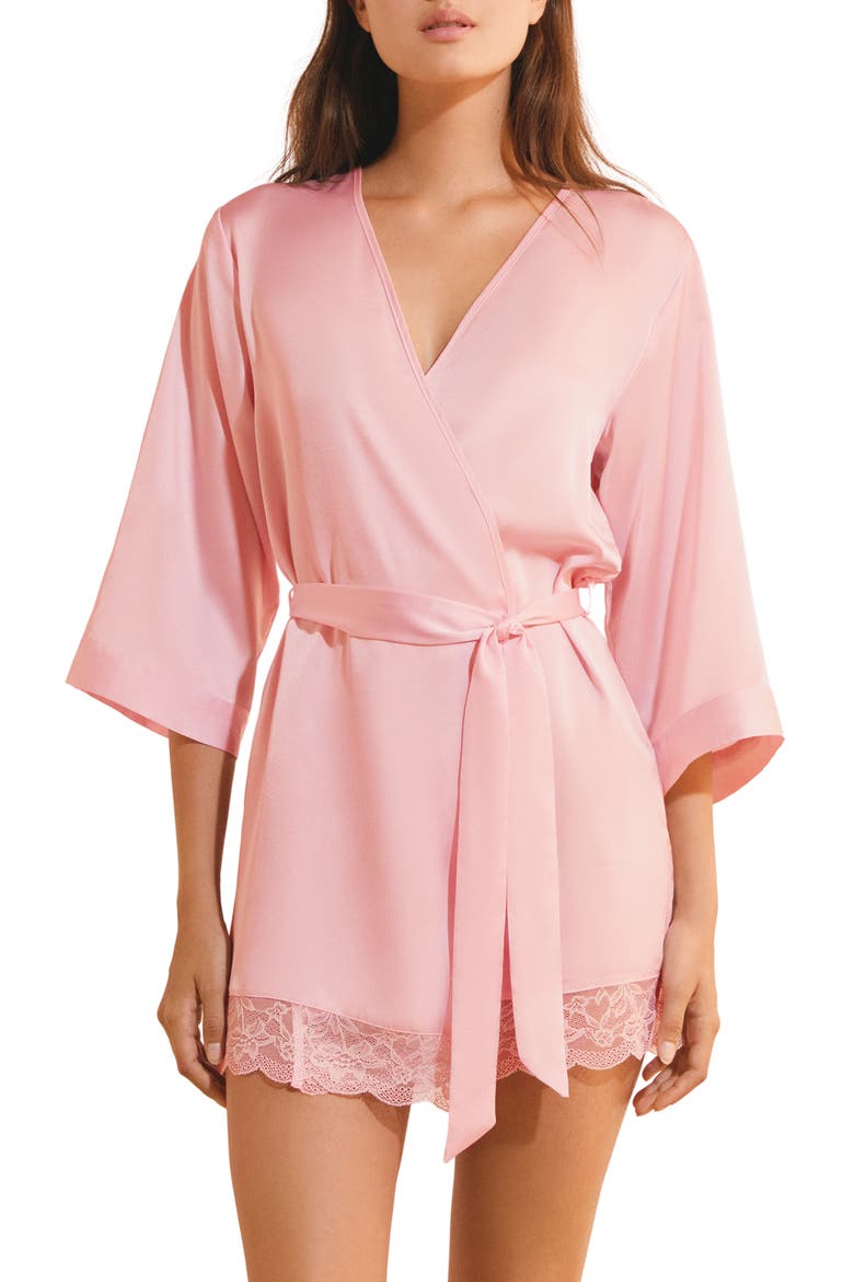 Desire Satin Robe, Main, color, PINK