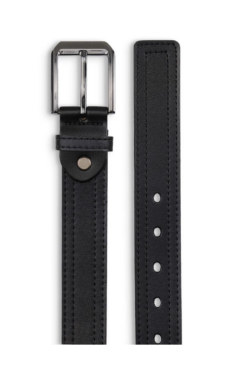 Harbor Bay by DXL Big & Tall Tonal Stitched Belt, Alternate, color, Black