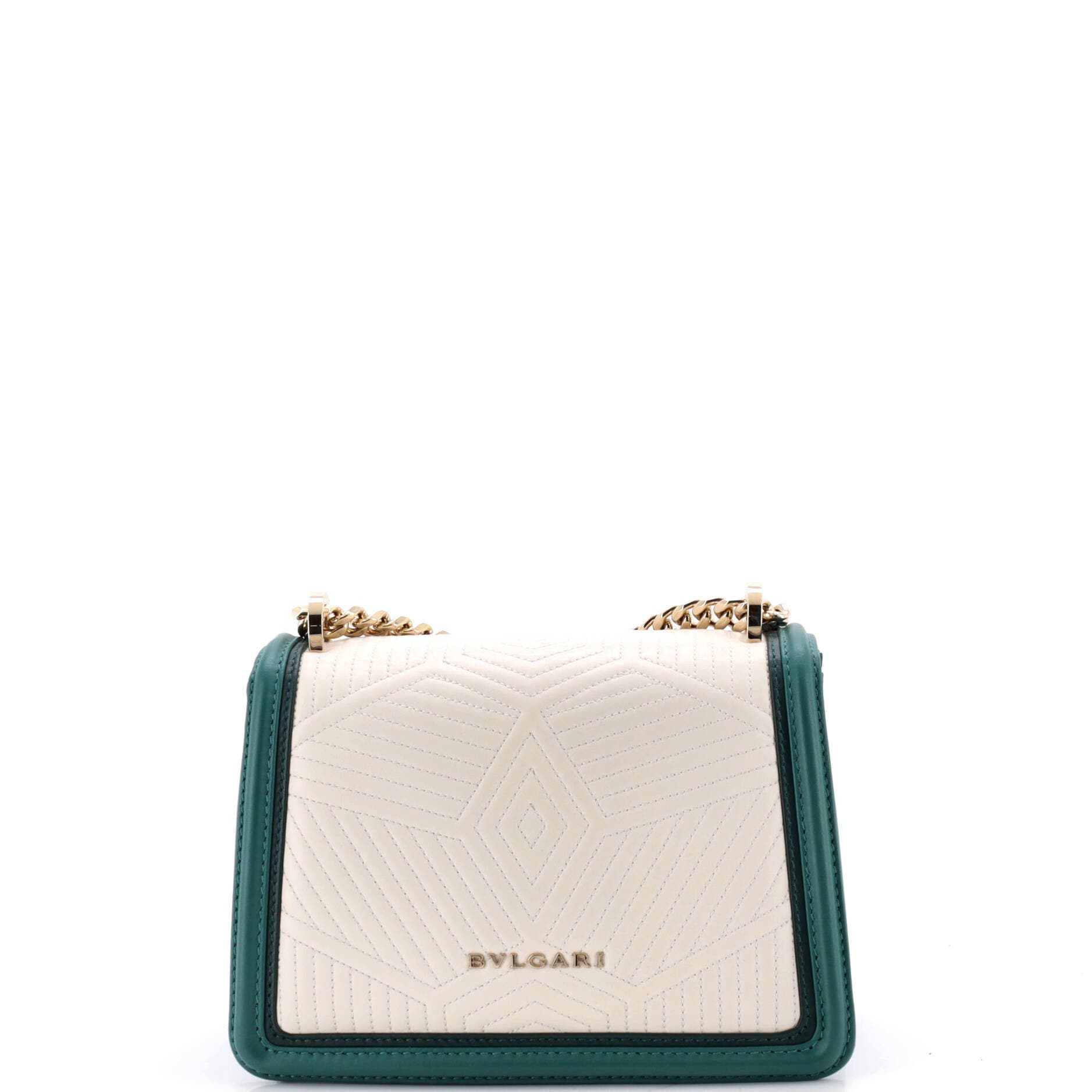 Serpenti Forever Top Handle Bag Quilted Leather Small, Alternate, color, Green