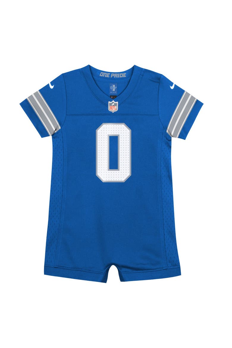 Newborn Nike Jahmyr Gibbs Blue Detroit Lions Romper Game Jersey, Alternate, color, Blue