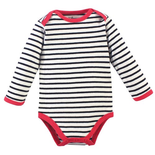 Touched By Nature Little Soft Organic Cotton Long-sleeve One-piece Essentials In Red