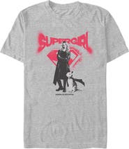 Supergirl Men's Supergirl Kara And Krypto Graffiti Graphic T-Shirt