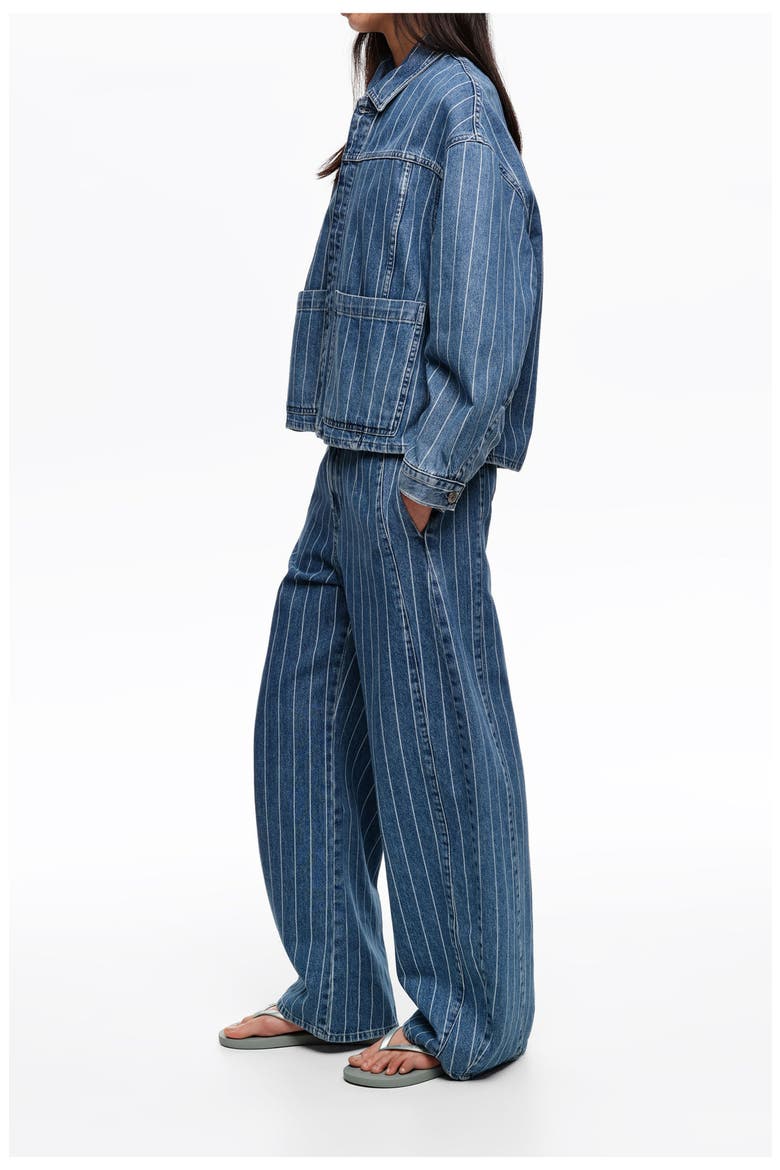 A-line Washed Denim Jacket, Alternate, color, DENIM BLUE