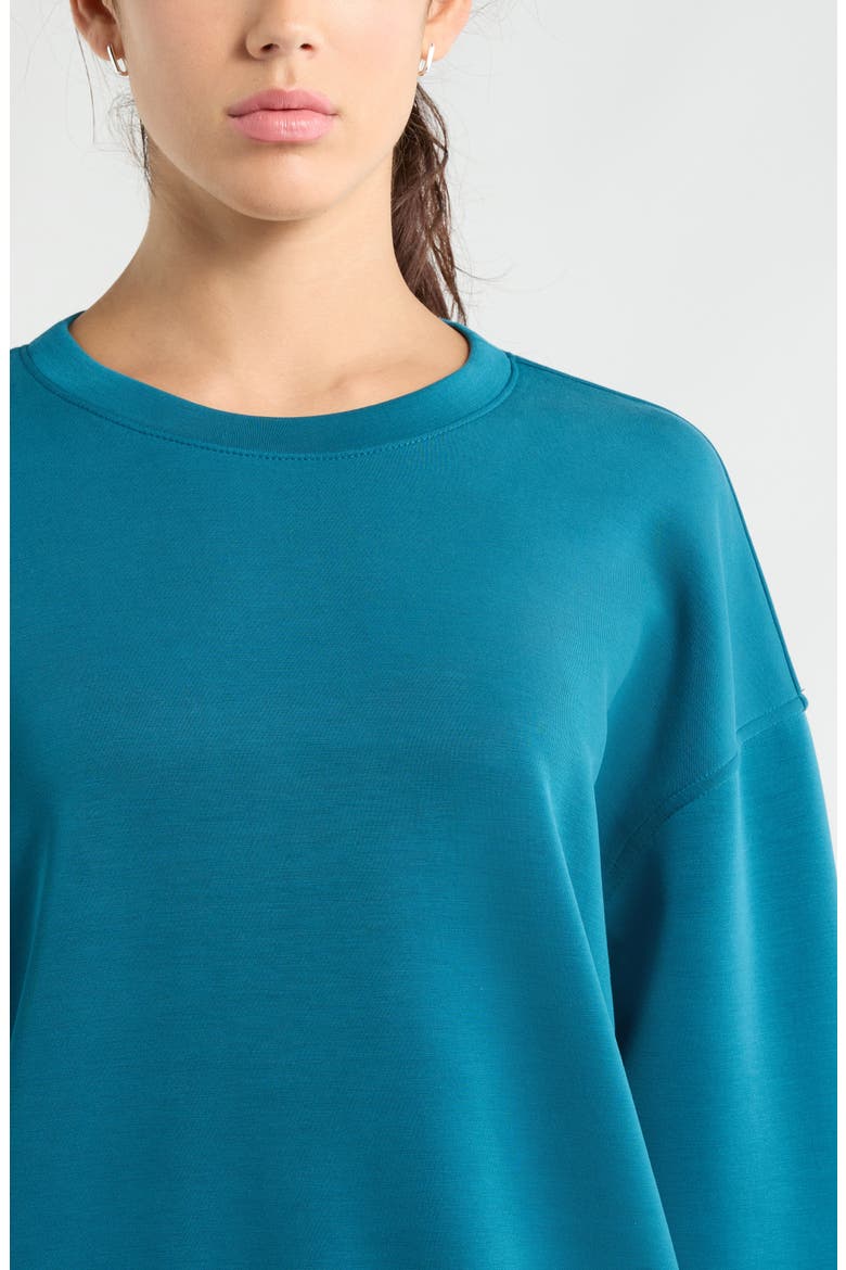 Soft Luxe Boxy Crew Sweatshirt, Alternate, color, TEAL SEAGATE