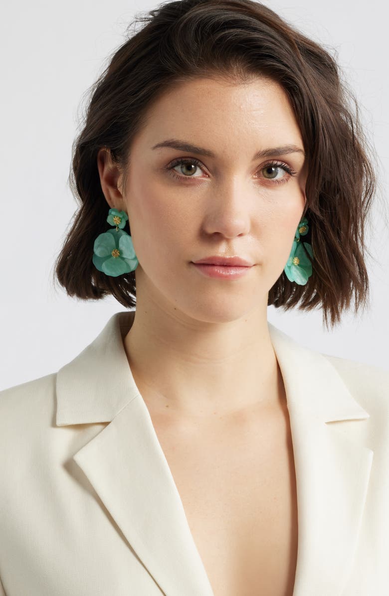 Nordstrom Pansy Drop Earrings, Alternate, color, Seafoam- Gold