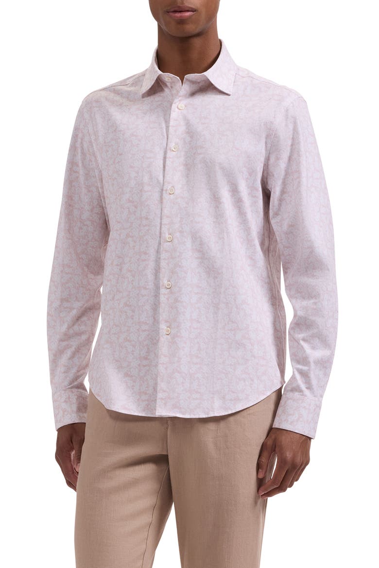 James OoohCotton® Floral Print Button-Up Shirt, Main, color, PEACH