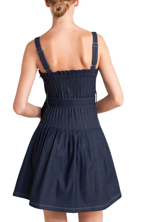 Freemarket Pleat Bodice Denim Minidress In Blue