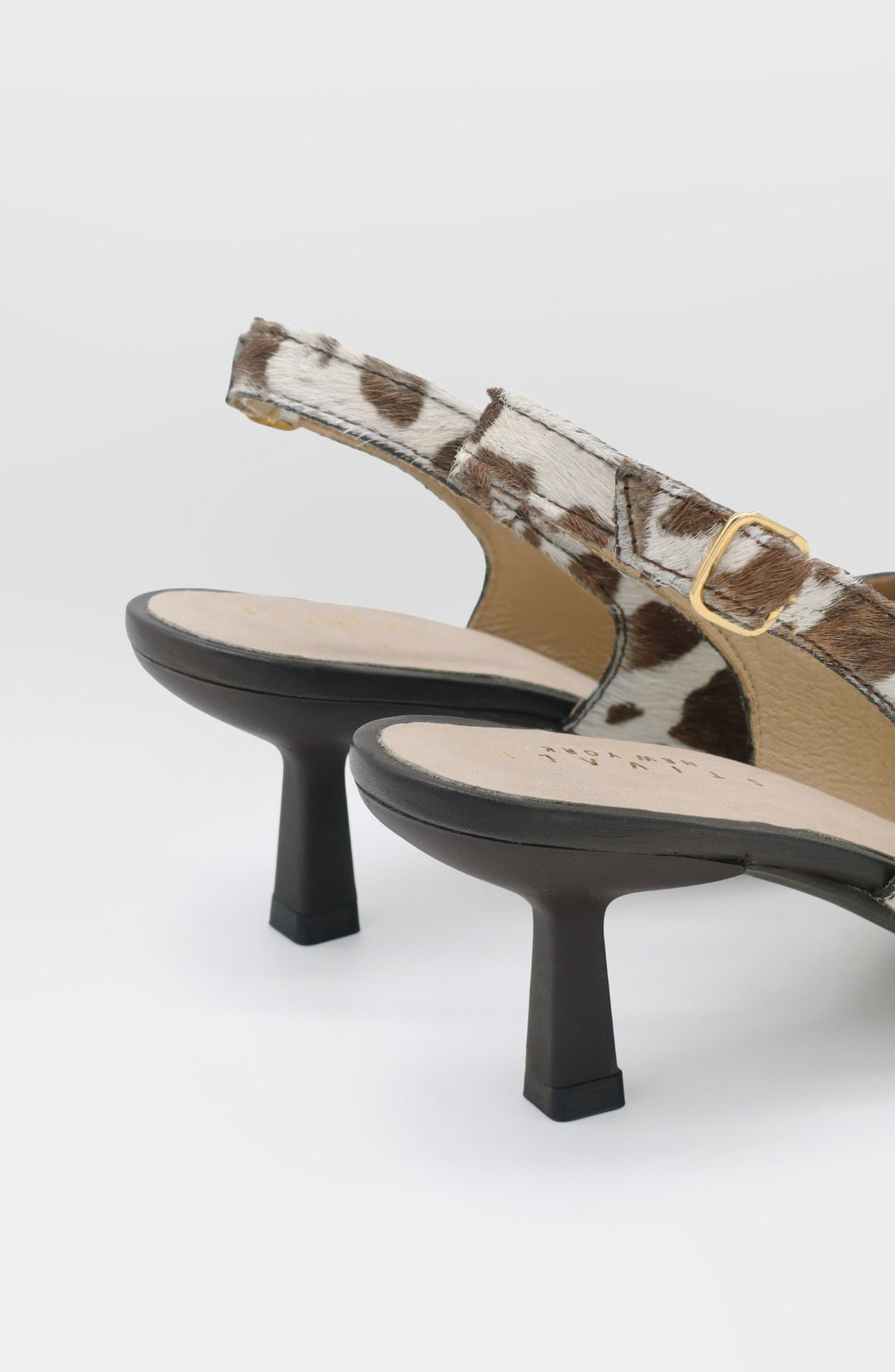 Lusso Leather Slingback Kitten Heel, Alternate, color, Brown X White