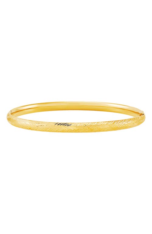Frankie & Zoe 14k Gold Chevron Textured Bangle Bracelet In Yellow Gold