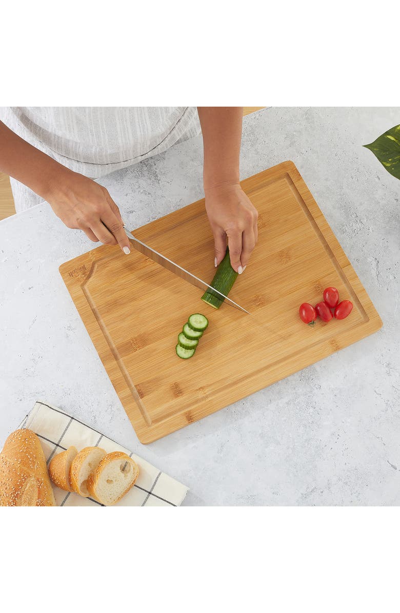 JoyJolt 11-Piece Bamboo Cutting Boards & Nesting Mixing Bowls Set, Alternate, color, Black