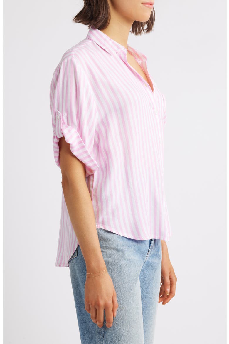 Murphy Stripe Button-Up Shirt, Alternate, color, OCEAN PINK