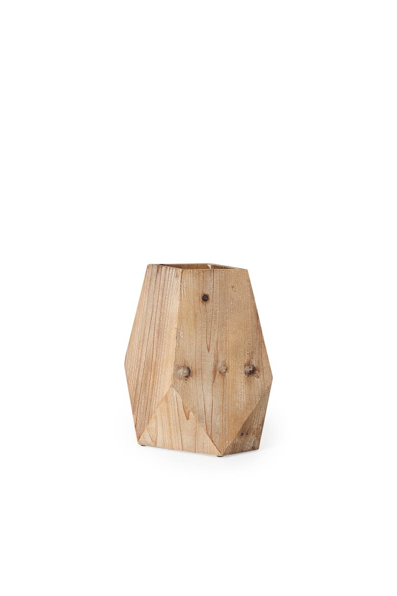 Allen Natural Wooden Base Oval Vase, Alternate, color, Natural