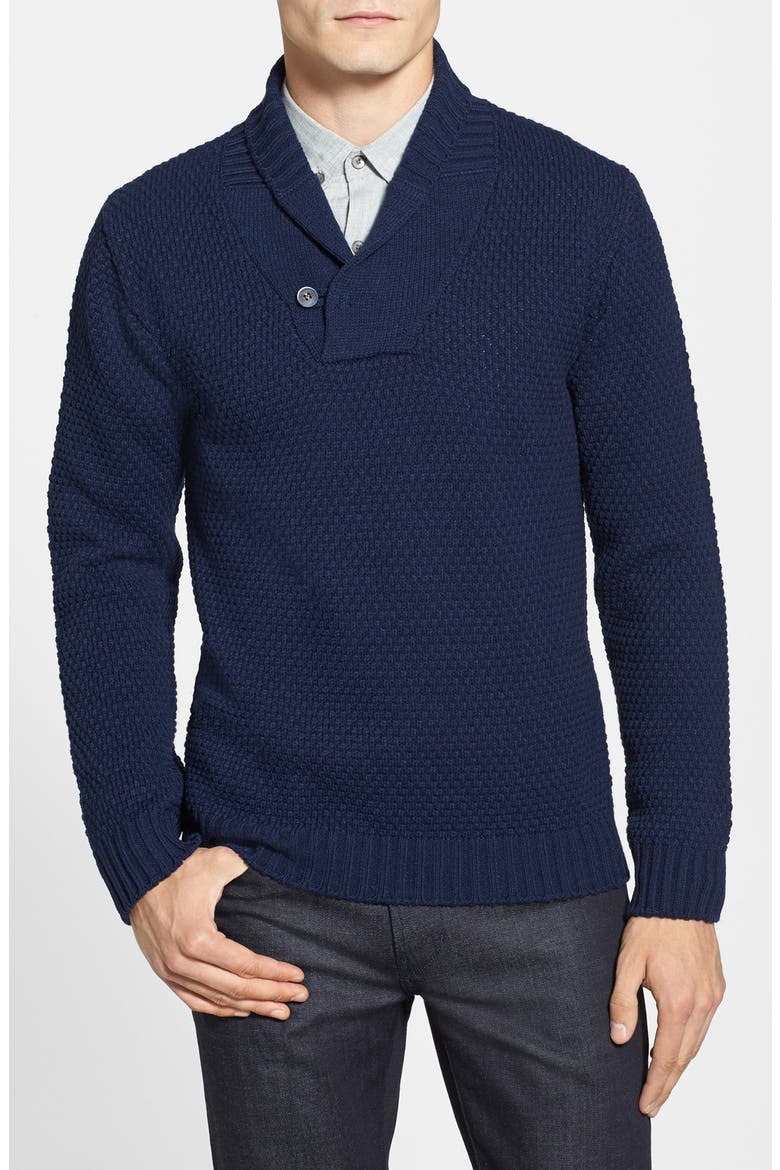 Shawl Collar Pullover, Main, color, NAVY