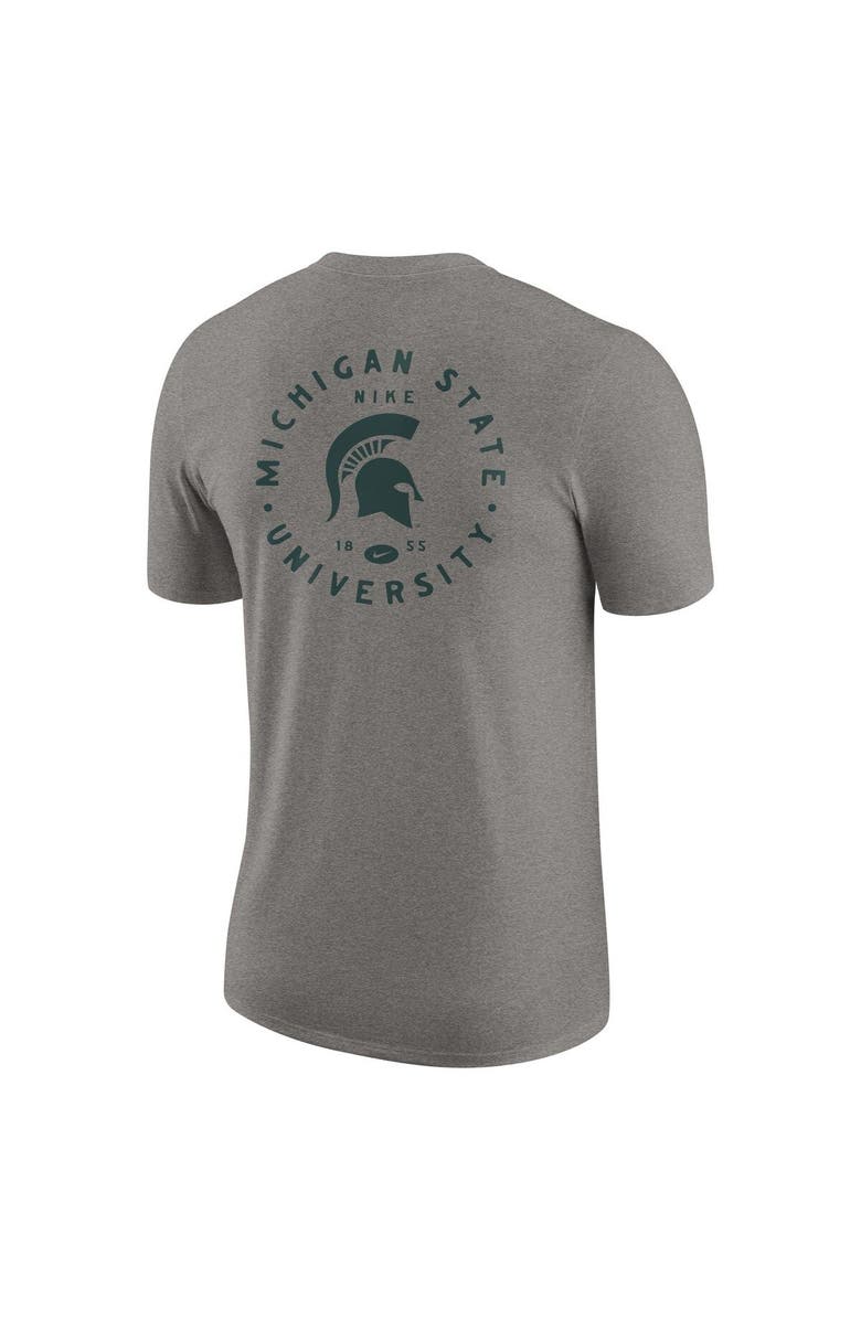 Nike Men's Nike Heather Gray Michigan State Spartans Logo 2-Hit Tri-Blend T-Shirt, Alternate, color, 