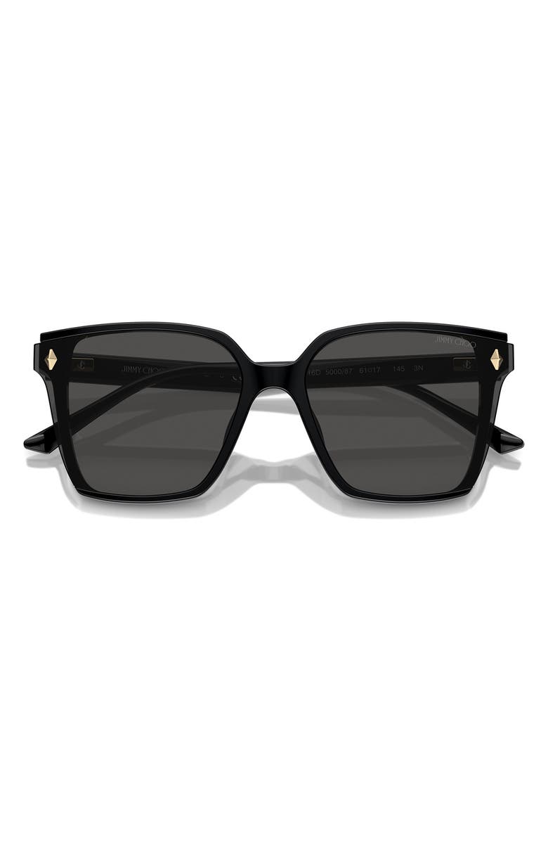 Jimmy Choo 61mm Oversize Square Sunglasses, Alternate, color, Black / Dark Grey