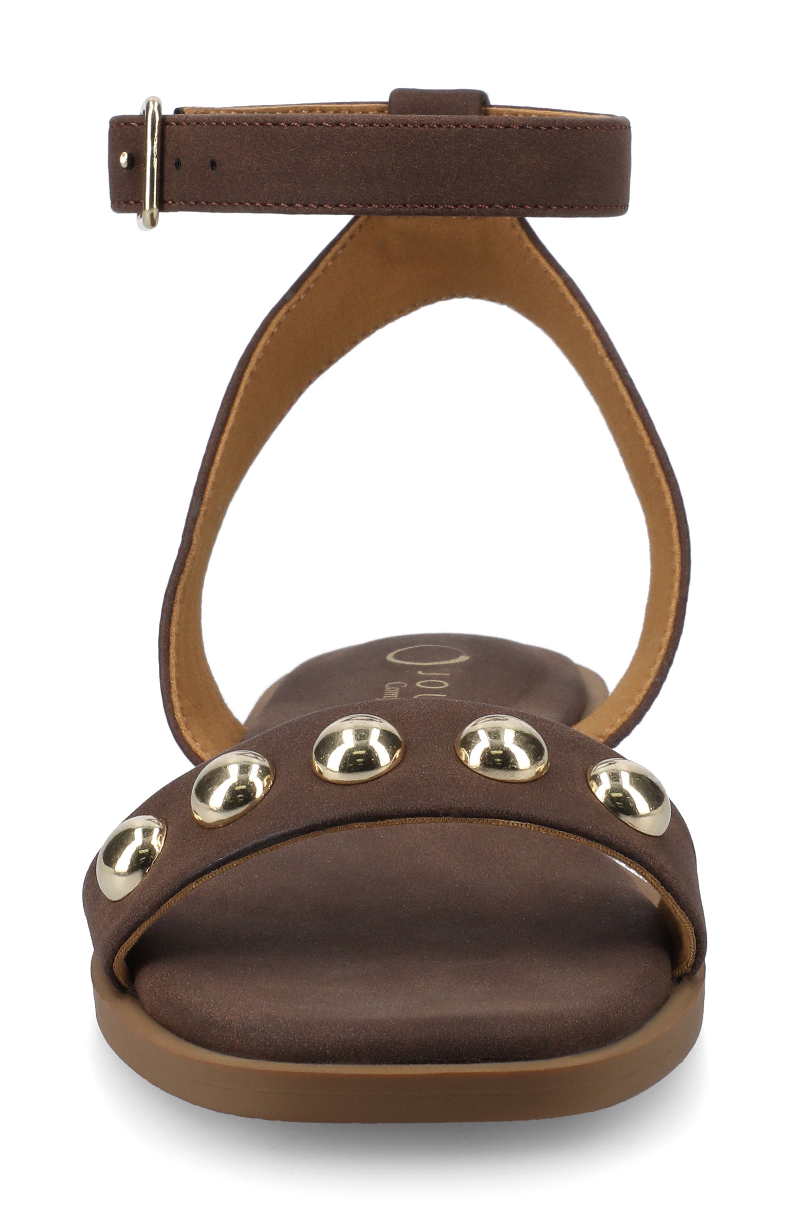 Primrose Studded Sandal, Alternate, color, CHOCOLATE NUBUCK