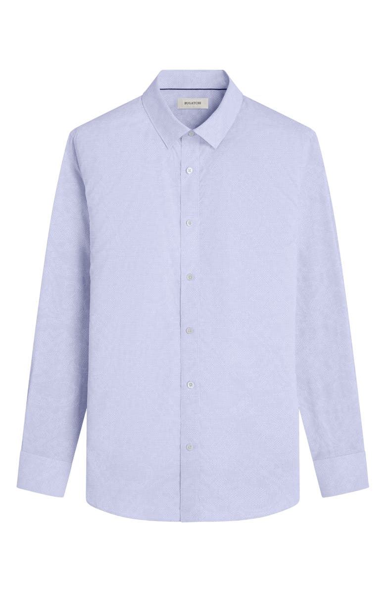 Bugatchi Karl Shaped Fit Mini Check Stretch Cotton Button-Up Shirt, Alternate, color, 