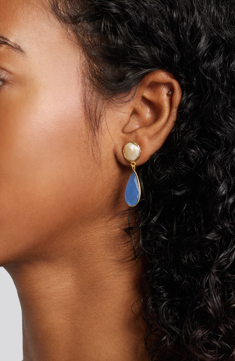 Kiara by Ki-Ele Althea Drop Earrings, Alternate, color, Gold