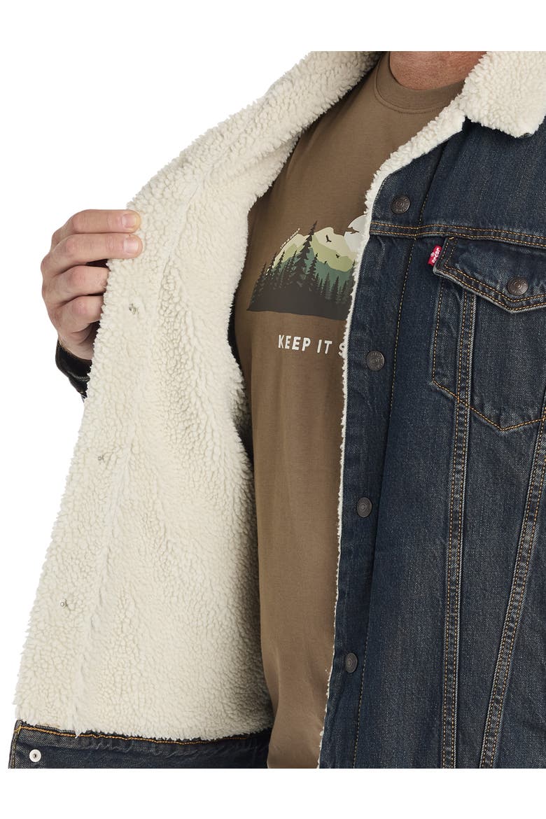 Big & Tall  Night Shadows Faux Shearling Jacket, Alternate, color, NIGHT SHADOWS
