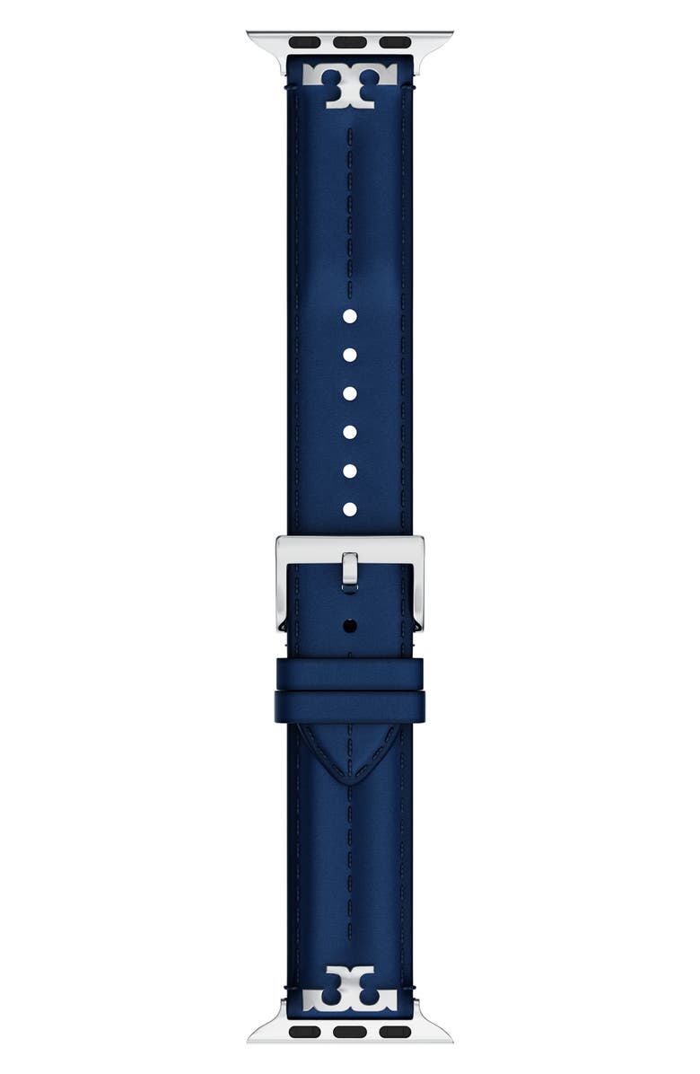 Tory Burch The Kira Leather 20mm Apple Watch<sup>®</sup> Watchband, Main, color,