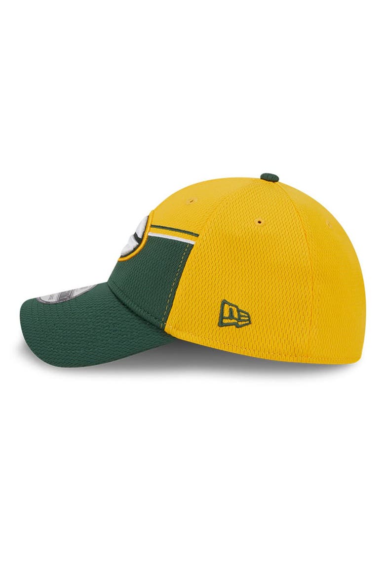 Men's New Era Gold/Green Green Bay Packers 2023 Sideline 39THIRTY Flex Hat, Alternate, color, Yellow