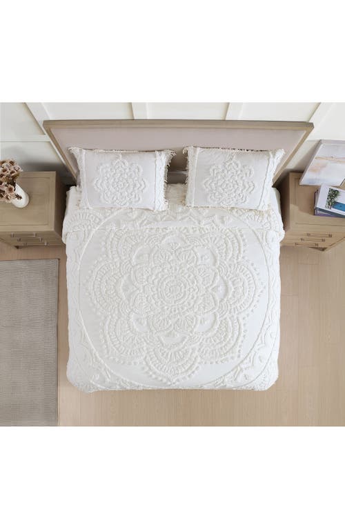 Beatrice Home Fashions Lotus Chenille Comforter In Ivory