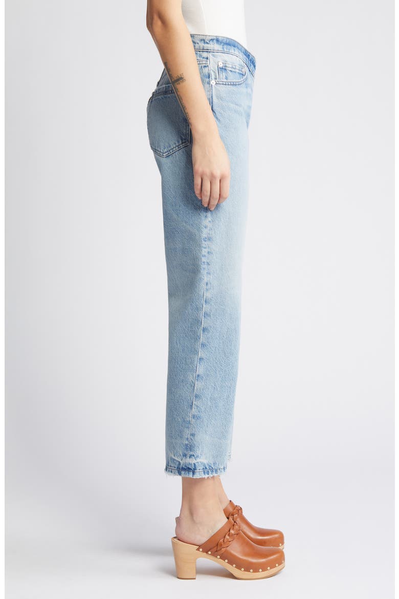 Le Jane Angled Zip Crop Relaxed Straight Leg Jeans, Alternate, color, RHODE