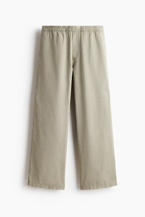 Loose Fit Cotton Canvas Trousers