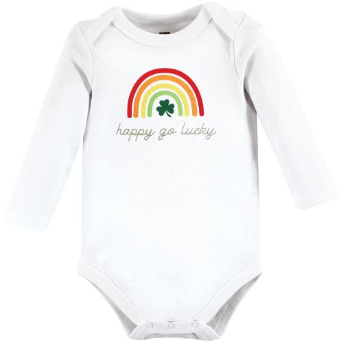 Hudson Baby Infant Breathable Cotton Long-sleeve Bodysuit Bundle 3 Count In Multi