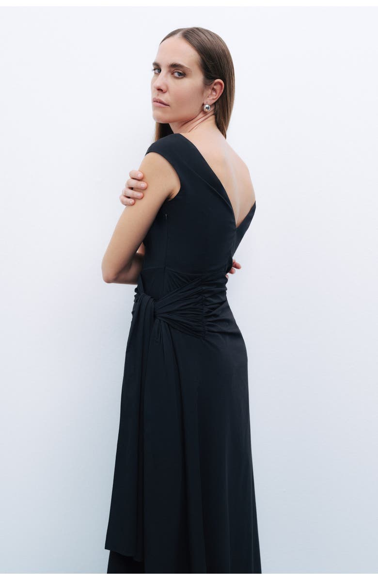 Nocturne Tie Detail Midi Dress, Alternate, color, 