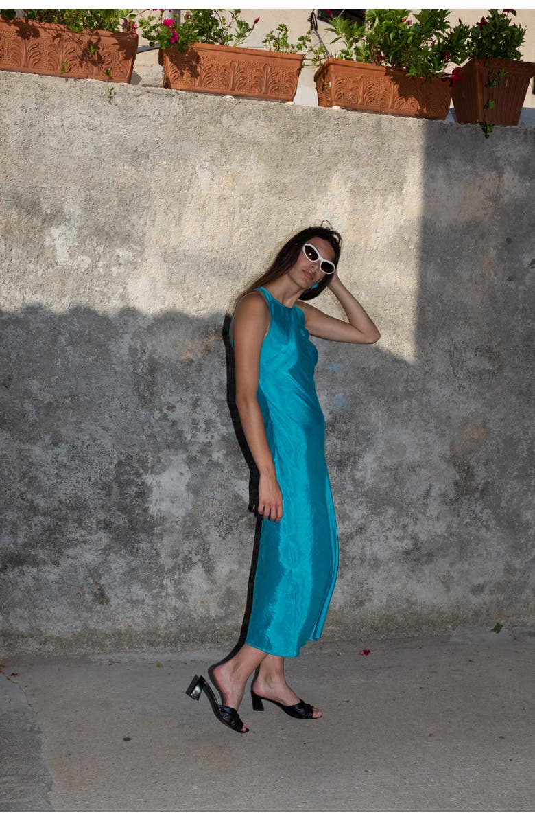 Untitled in Motion Atlantis Silky Bias Cut Maxi Dress, Alternate, color, Capri