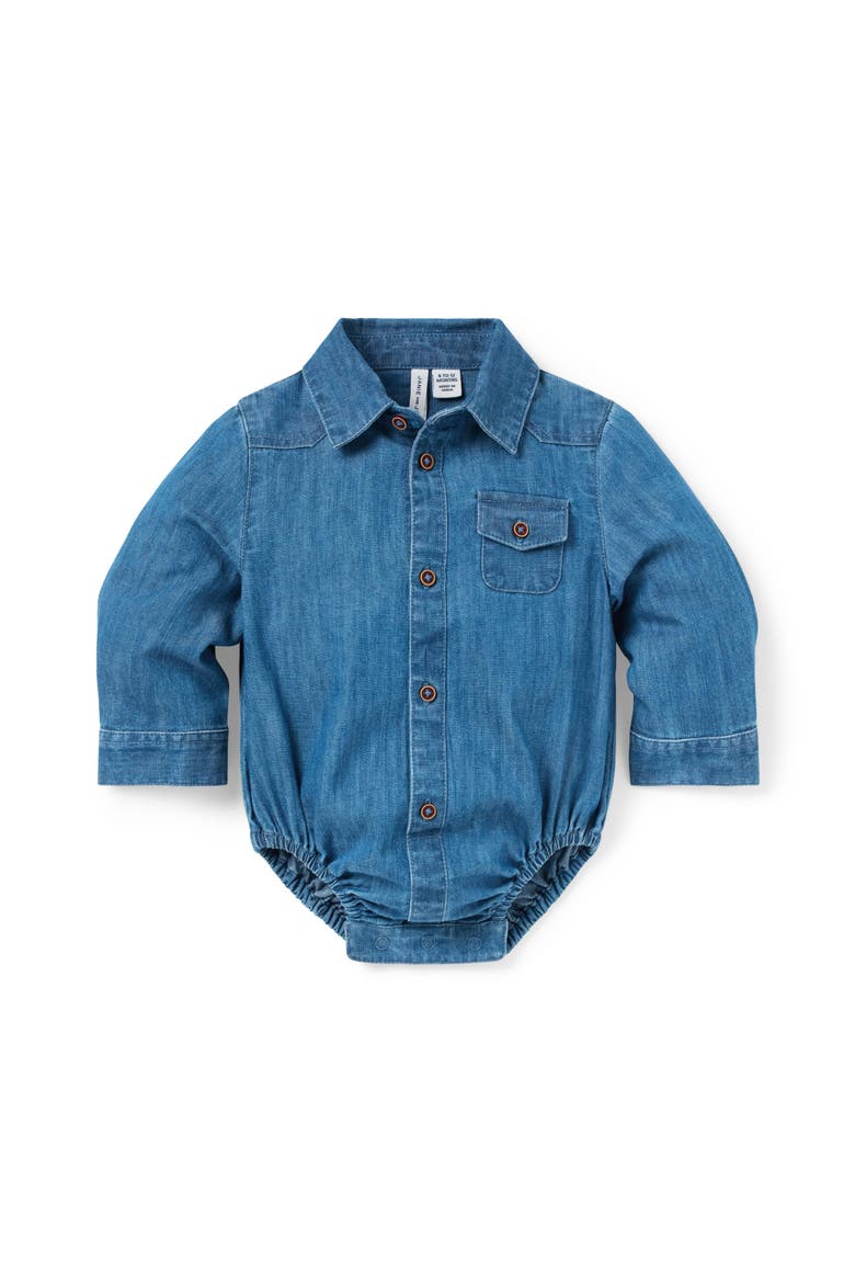 Baby Chambray Bodysuit, Main, color, Blue
