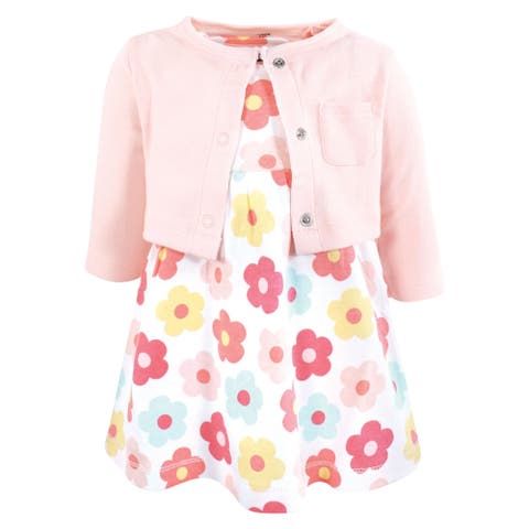 Soft Cotton Dress with Coordinating Cardigan