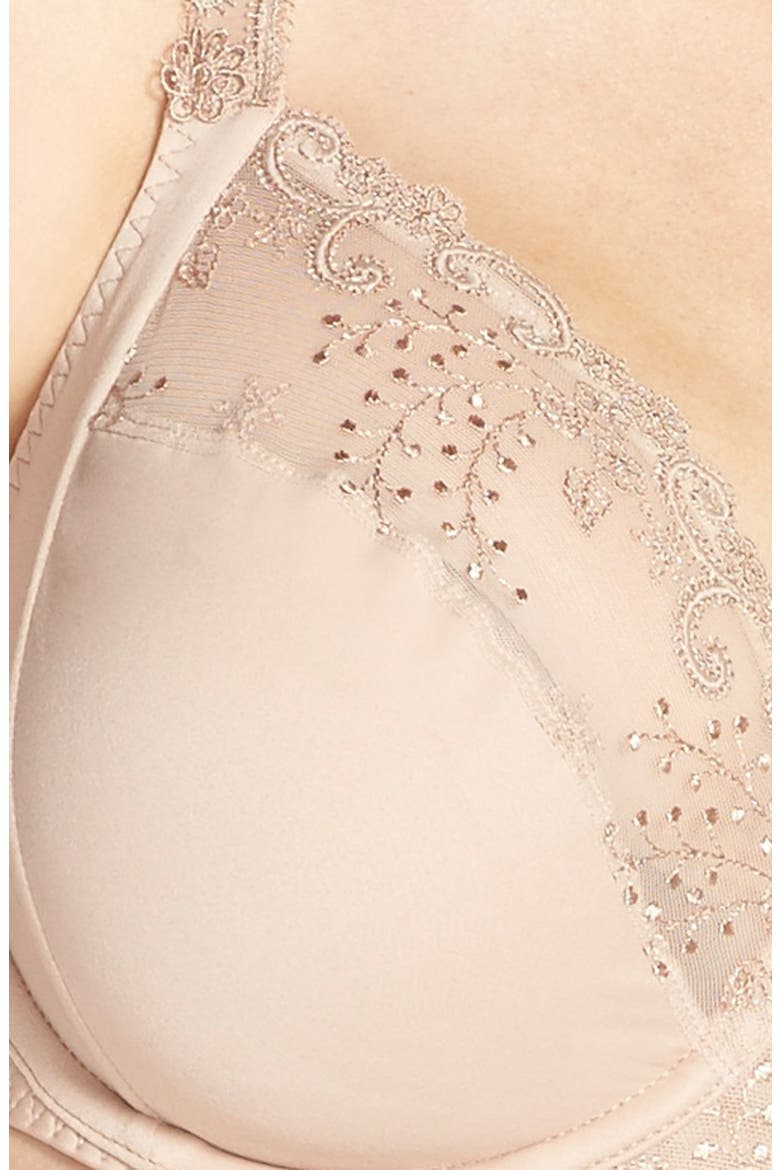 'Delice' Embroidered Underwire Bra, Alternate, color, NUDE