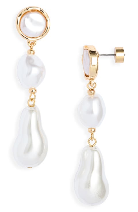 Faux Pearl Drop Earrings