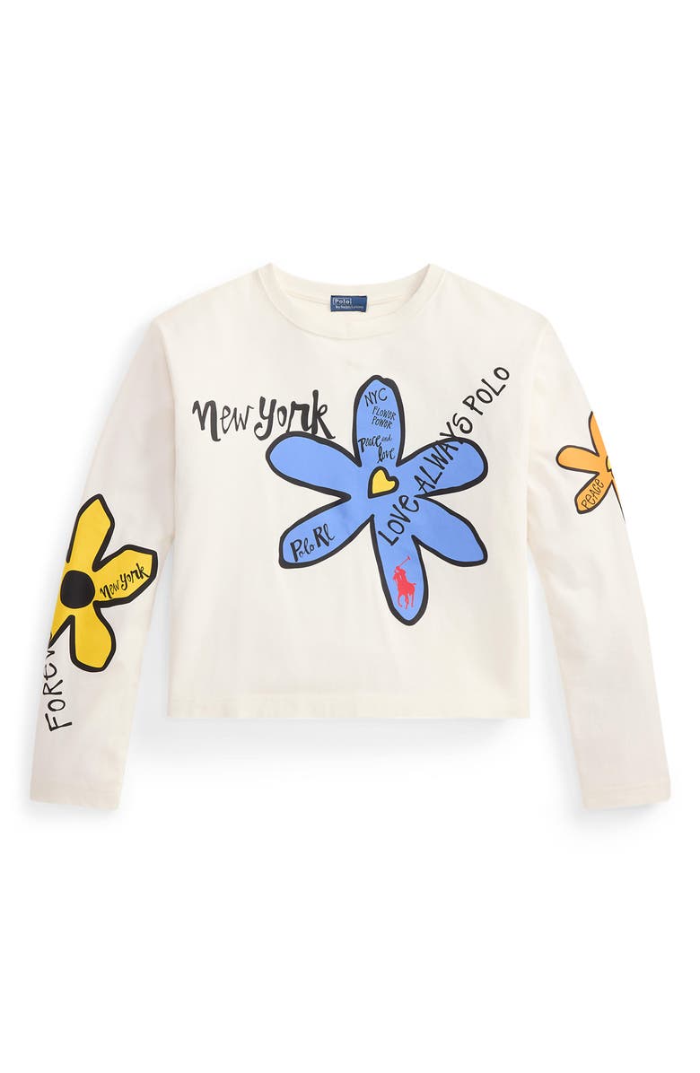 Polo Ralph Lauren Floral Long Sleeve Graphic T-Shirt, Alternate, color, Nevis