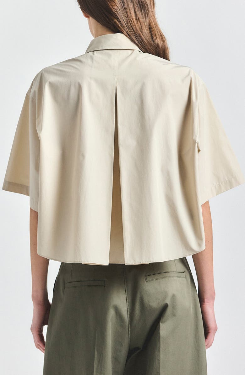 Derek Lam 10 Crosby Olivia Crop Woven Shirt, Alternate, color, Oyster Gray