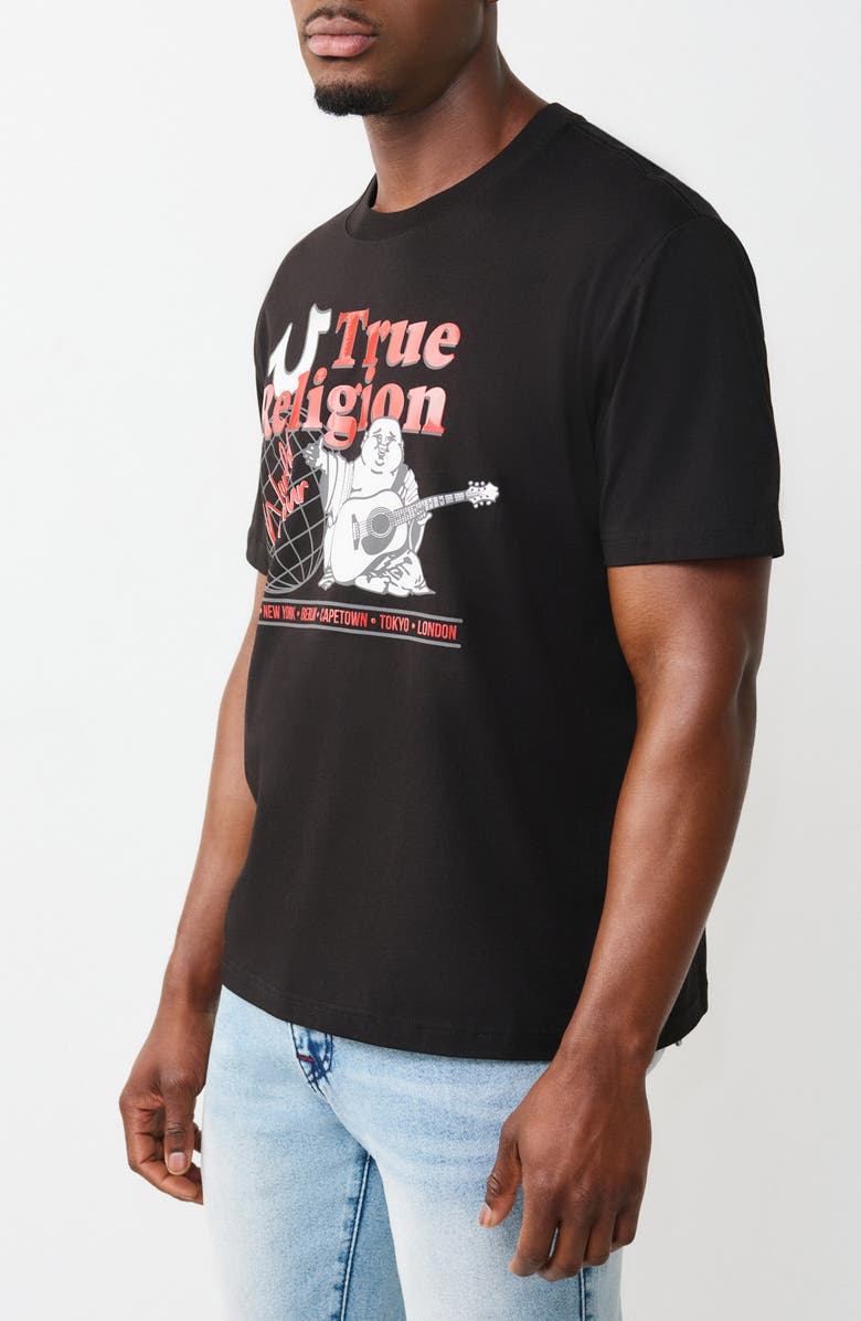 True Religion Universal Buddha Graphic T-Shirt, Alternate, color, Jet Black