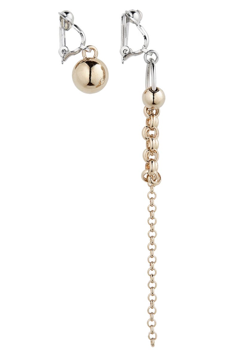 Justine Clenquet Lewis Clip-On Mismatched Drop Earrings, Alternate, color,