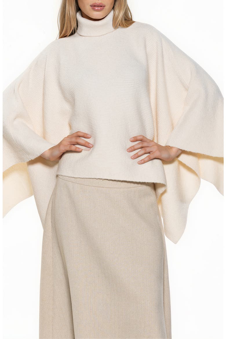 Jon Turtleneck Knit Cape Top, Main, color, IVORY