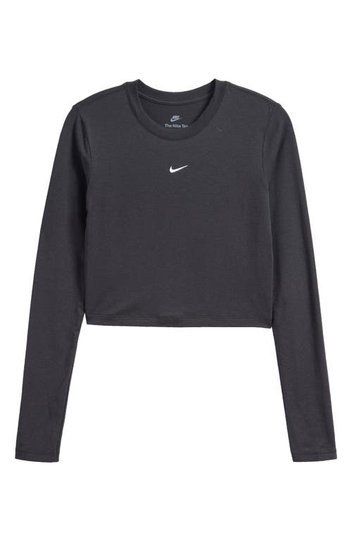 Nike Sportswear Chill Knit Slim Long Sleeve Crop T-shirt In Black